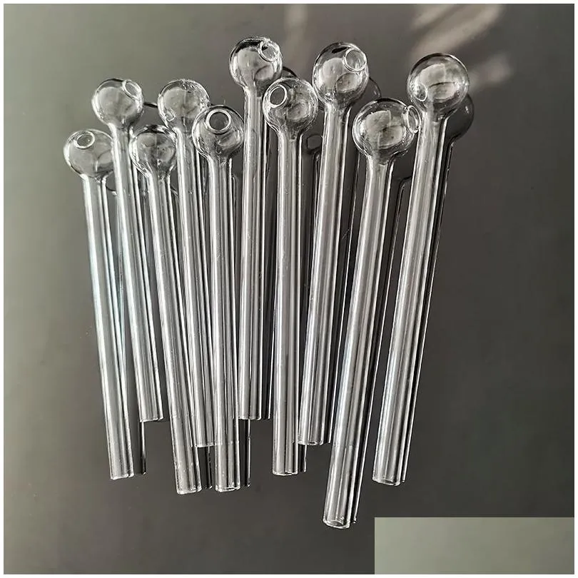 4.7 inch clear glass pipe oil nail burning jumbo pipes 120mm pyrex glass burner concentrate 12cm length thick transparent smoking tubes for smokers