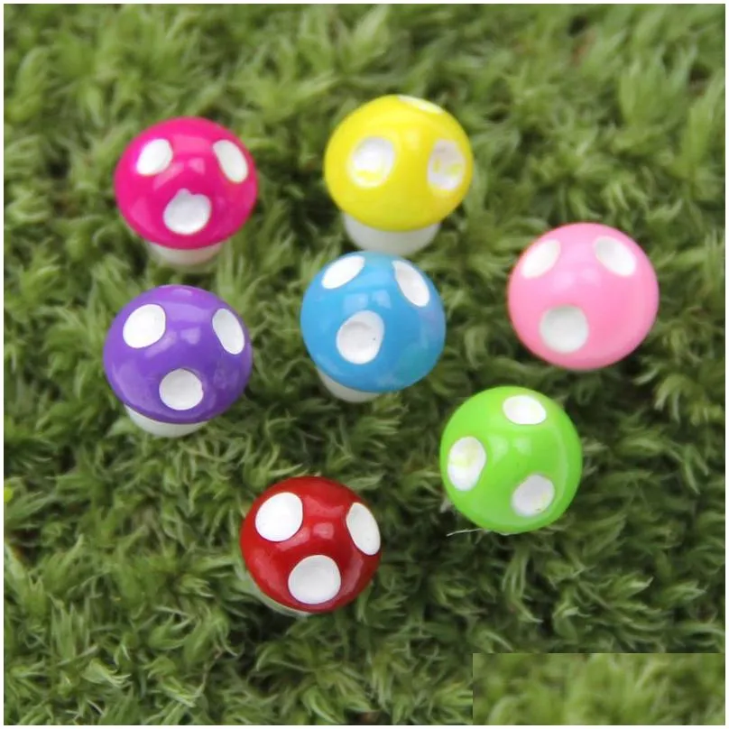 20pcs mini resin crafts decoration miniature dot mushrooms fairy gnome terrarium party garden decor miniature microlandschaft