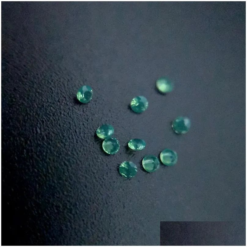 #209/2 good quality high temperature resistance nano gems facet round 2.25-3.0mm medium chrysoprase green synthetic gemstone