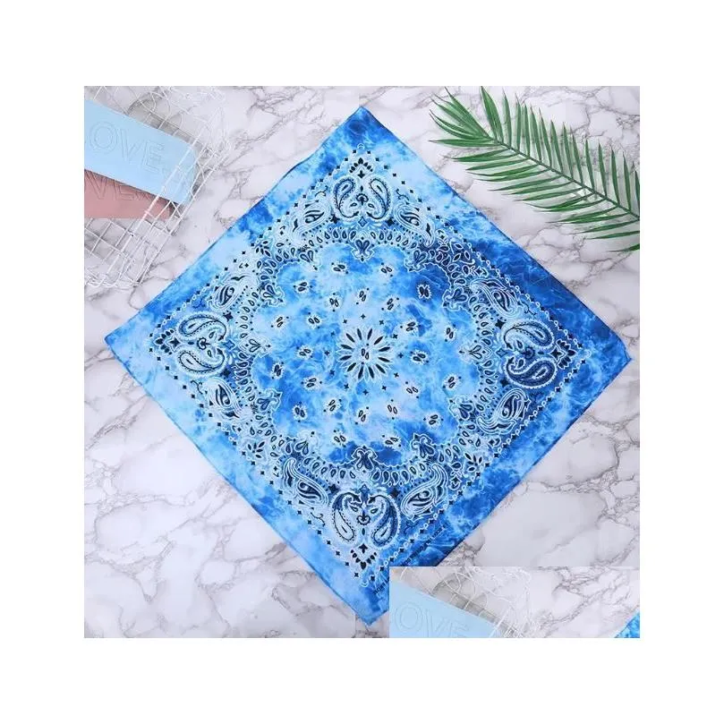 55x55cm paisley bandana tie dye magic hip-hop head wrap wristband headband double side print multifunctional headscarf silk 211qh