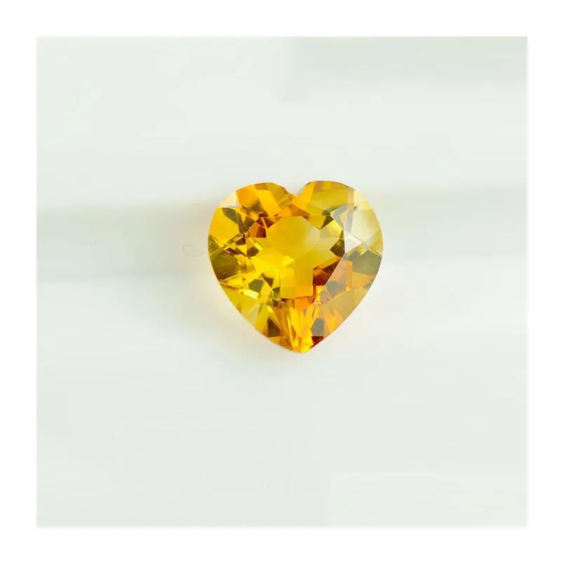 high quality natural citrine heart shape facet brilliant cut 4-7mm factory wholesale chinese loose gemstone for jewelry making