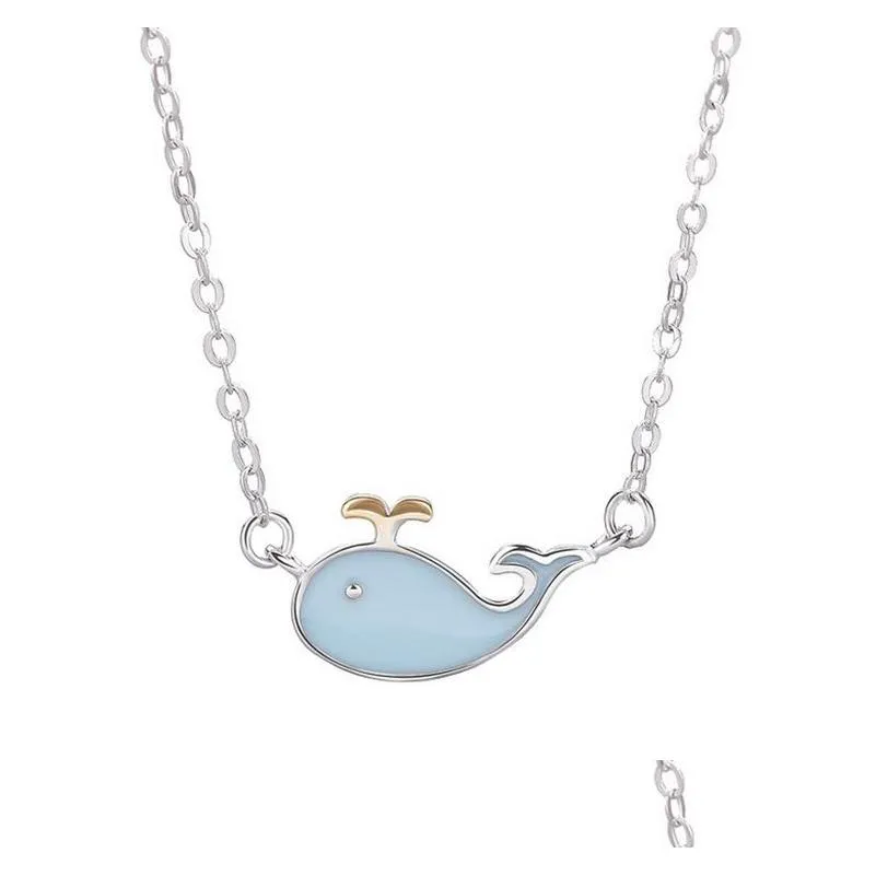 new desgisn  blue custom enamel necklace in solid sterling silver jewelry for girls 5pcs a lot