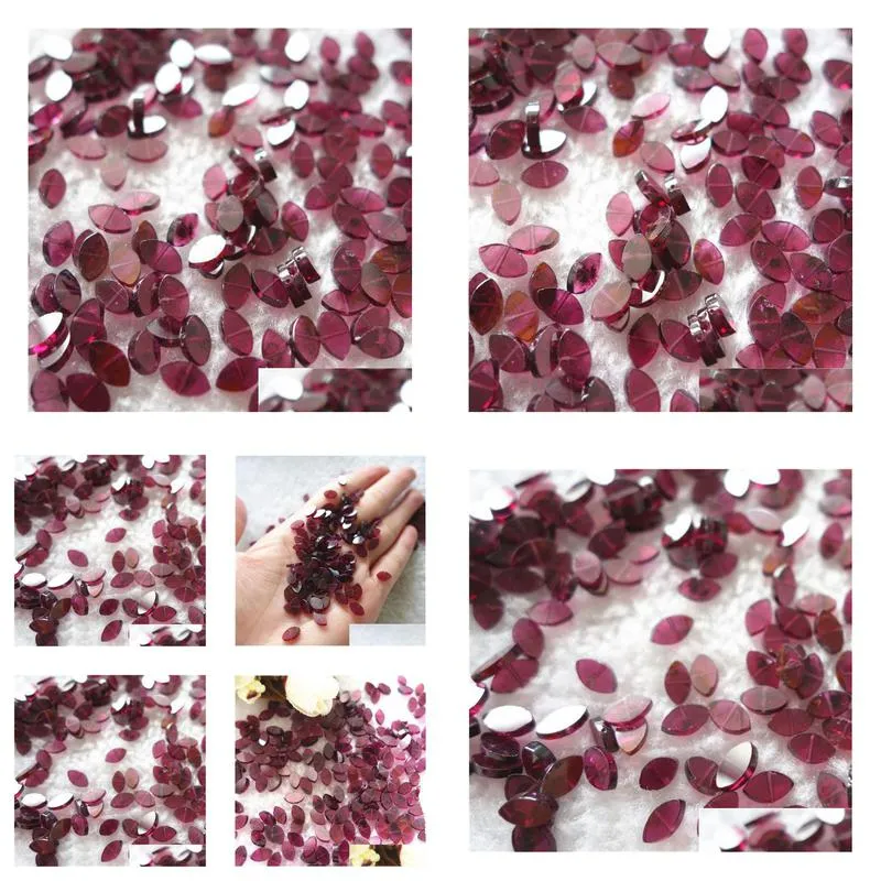 30pcs a lot 100% natural semi-precious stone red garnet marquise shape 5*8mm with through hole wholesale loose beads for jewelry diy
