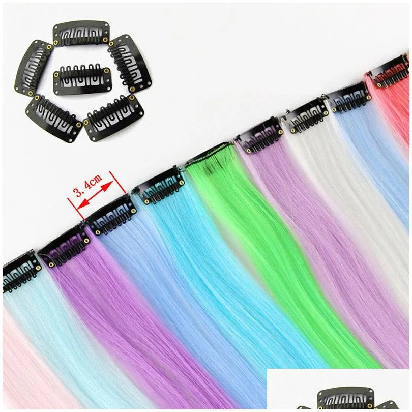 50cm single clip in one piece luminous glowing ombre synthetic hair extensions hairpieces for women girl hairs with clips
