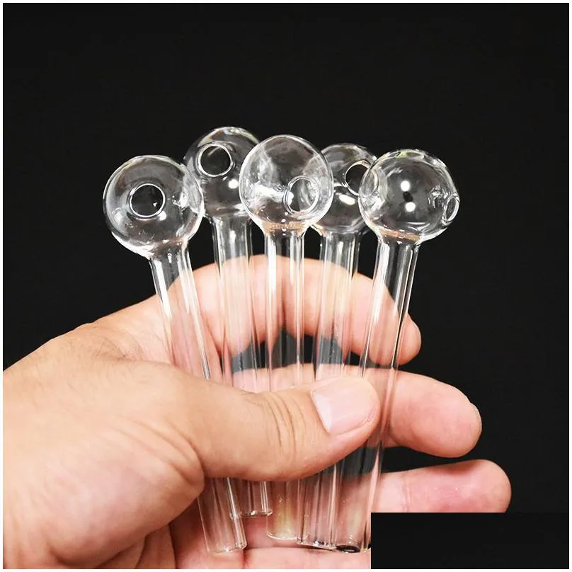 105mm length mini clear glass pipes oil burner tubes nail tips burning jumbo pyrex small concentrate pipes thick quality transparent smoking