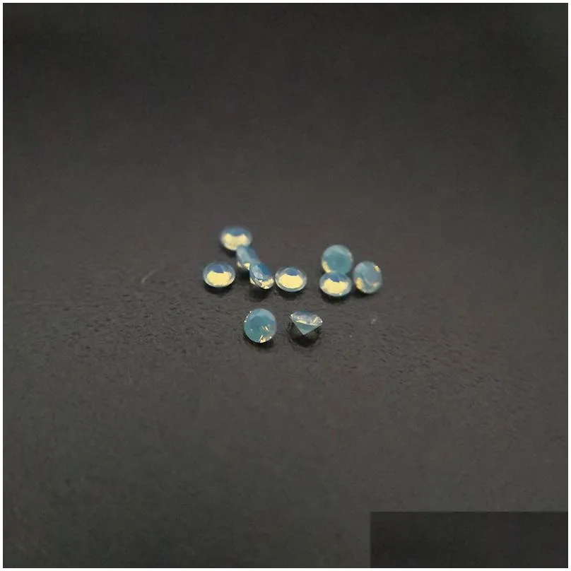 251 good quality high temperature resistance nano gems facet round 0.8-2.2mm medium opal olive green synthetic gemstone 2000pcs/lot