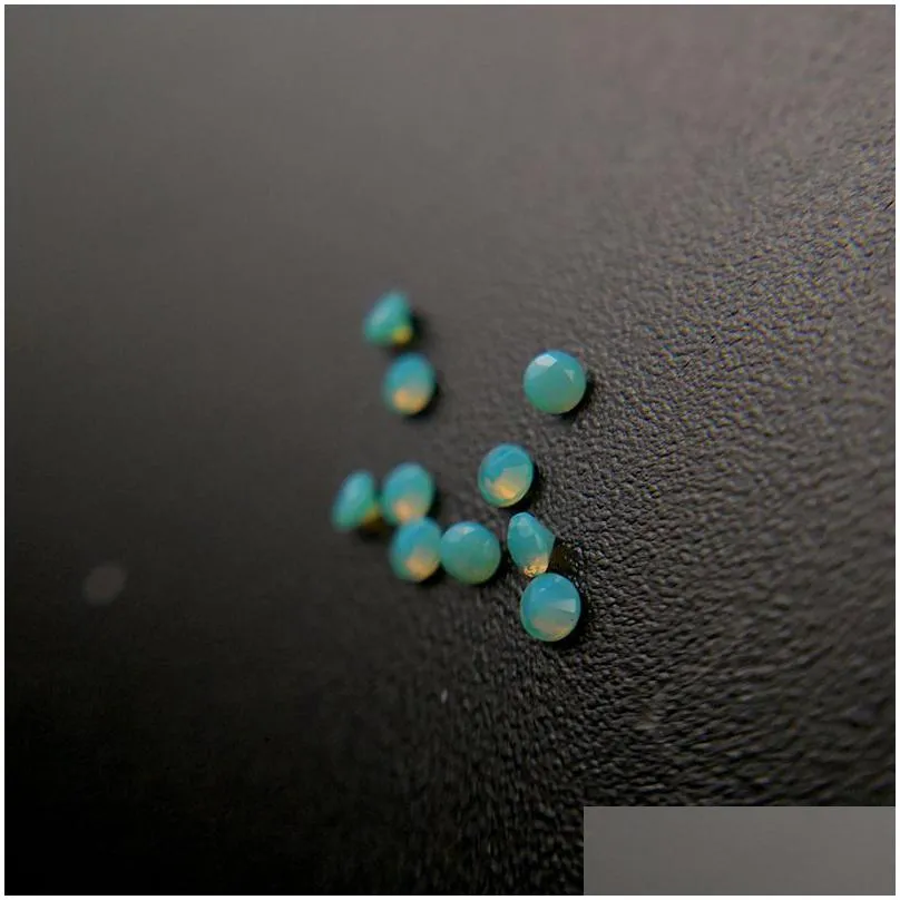 #208/2 high temperature resistance nano gems facet round 0.8-2.2mm medium chrysoprase bluish gree synthetic gemstone 2000pcs/lot mixed