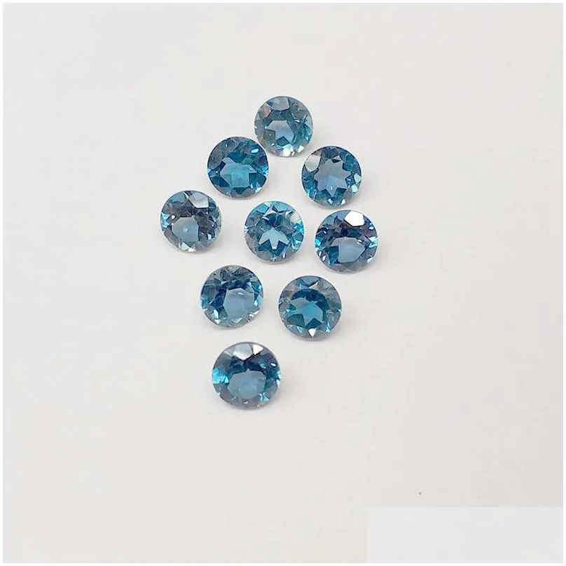 london blue topaz eye clear good brilliant cut sizes 2mm-5mm round 100% natural loose gemstones for jewelry making 20pcs/lot