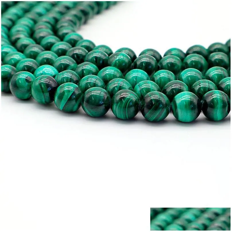 bohemia diy beads jewelry wholesale round loose beads natural stone malachite 4mm 6mm 8mm 10mm round 5 strands/lot for bracelet necklace ready