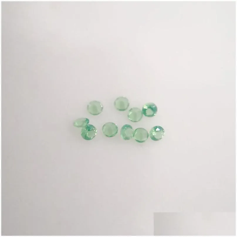 #209/2 good quality high temperature resistance nano gems facet round 2.25-3.0mm medium chrysoprase green synthetic gemstone