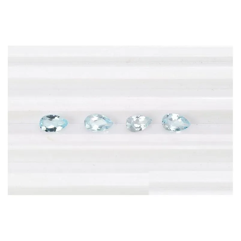 20pcs pear 3*5mm 4*6mm 5*7mm high quality eye clear good brilliant cut 100% natural sky blue topaz loose gemstones for gold & silver