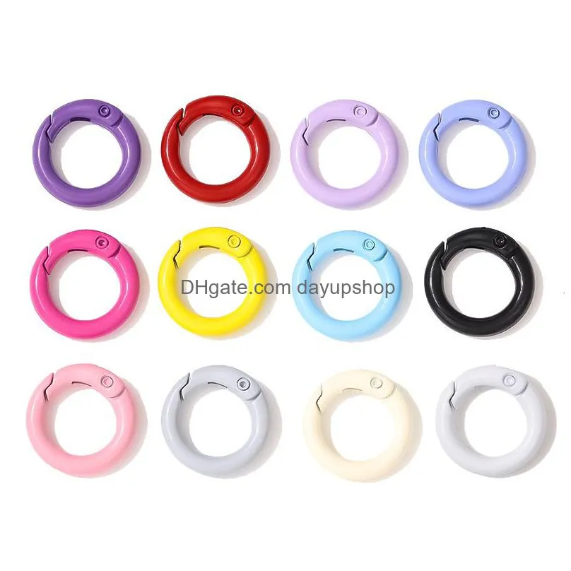 multicolor round spring buckle hook clasp for jewelry making