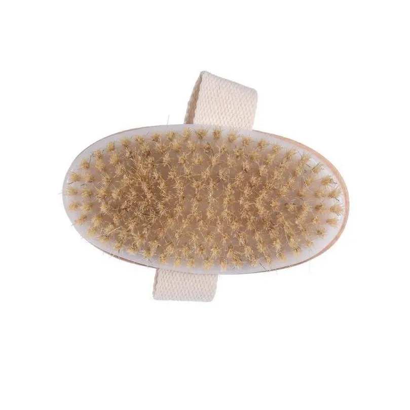 dhs bath brush dry skin body soft natural bristle spa the brush wooden bath shower bristle brush spa body brushs without handle