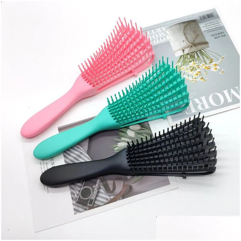 detangling brush for curly hair wet thick kinky hair 3 colors adjustable scalp massage hair brush