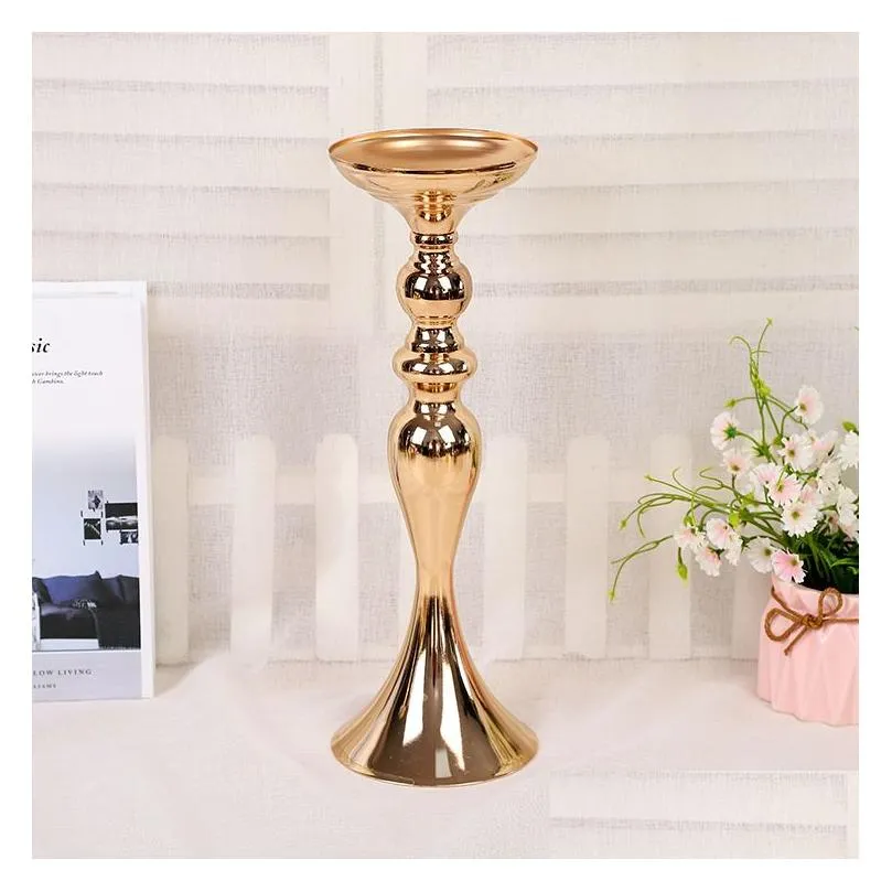 wedding candle holder 32/38/50cm silver/gold candlestick home decoration ornaments road lead main table vase flower arrangement wedding