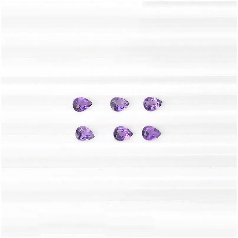 30pcs/lot 2.5x5-3x6mm pear brilliant cut 100% authentic natural amethyst crystal high quality gem stones for jewelry making