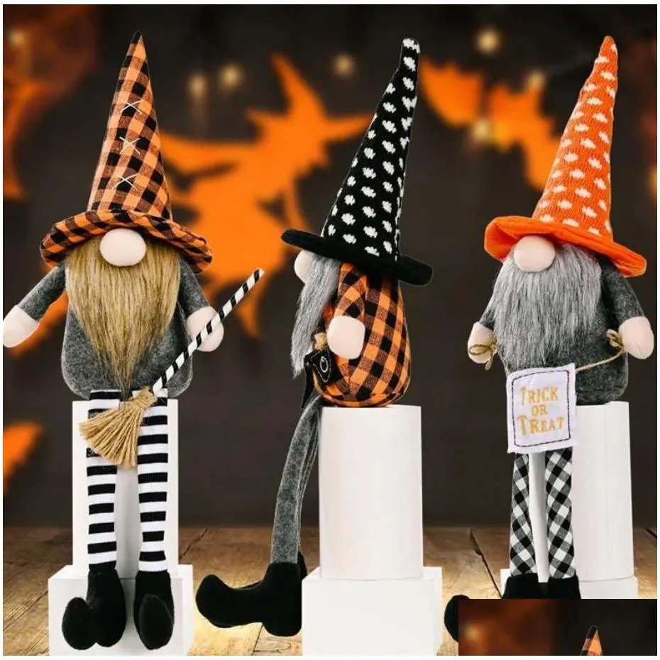 party supplies halloween decorations gnomes doll plush handmade tomte swedish long-legged dwarf table ornaments c181