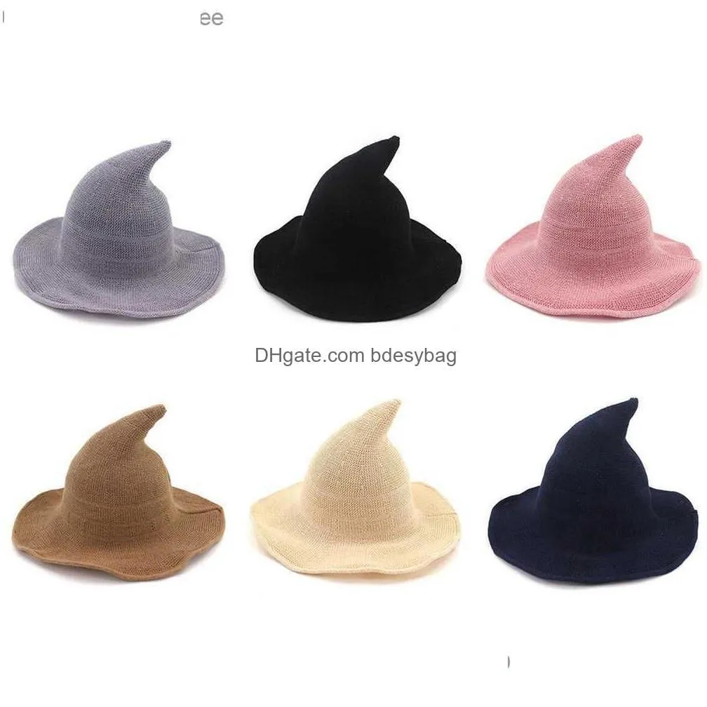1 modern halloween witch hat women`s wool made of fashionable wool halloween party hat holiday party hat z230809