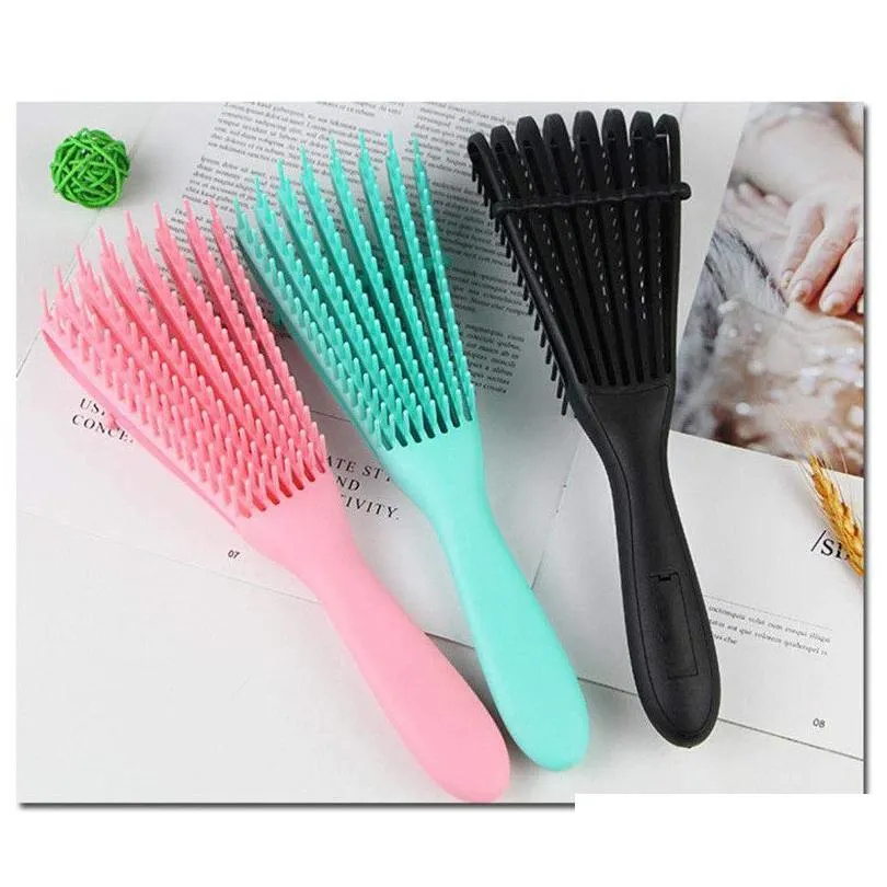 detangling brush for curly hair wet thick kinky hair 3 colors adjustable scalp massage hair brush