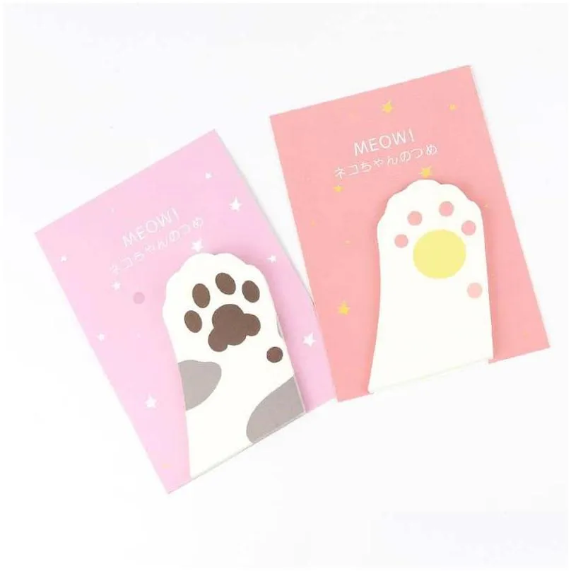 wholesale wholesale- 6 pcs/lot meow kawaii cat claw sticky notes adhesive sticker post memo pad stationery office accessories school