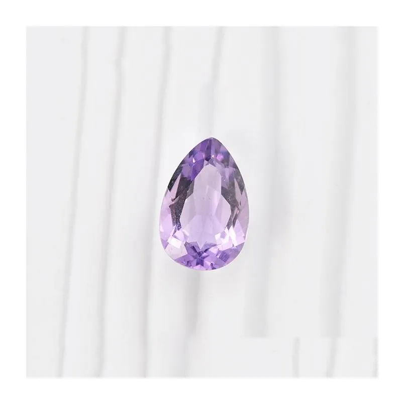 30pcs/lot medium purple 5x7-8x10mm pear brilliant facet cut 100% authentic natural amethyst crystal high quality gem stones for