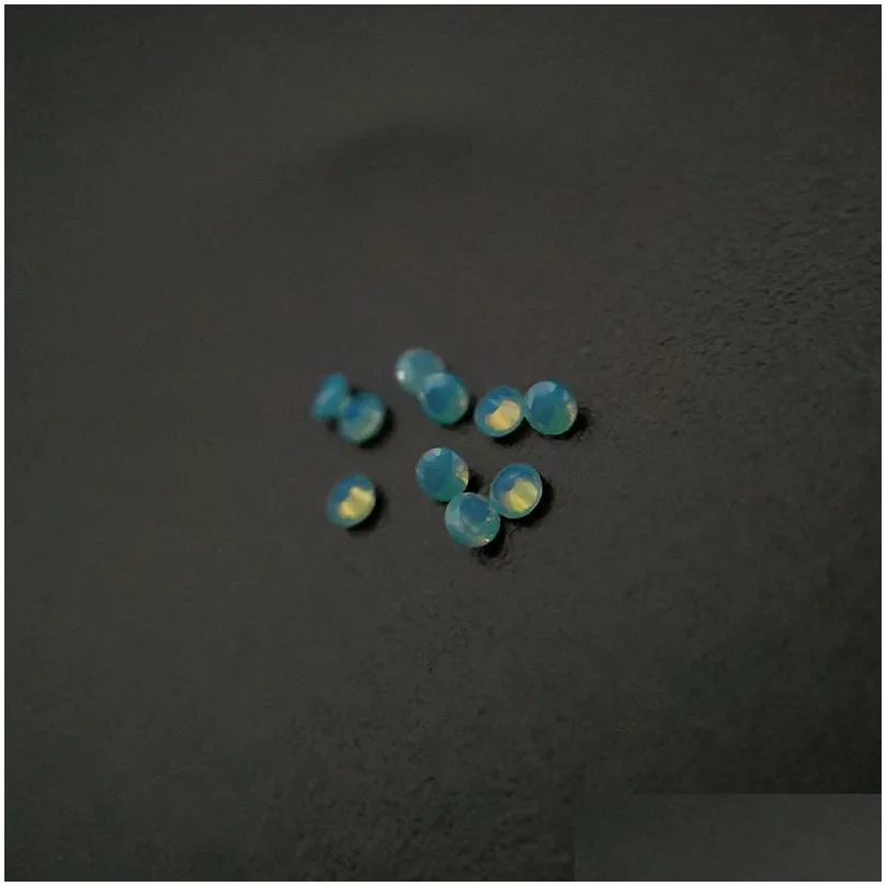 253 good quality high temperature resistance nano gems facet round 2.25-3.0mm medium opal grayish green blue synthetic stone