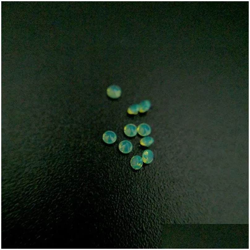 #209/3 good quality high temperature resistance nano gems facet round 0.8-2.2mm light chrysoprase green synthetic gemstone 2000pcs/lot