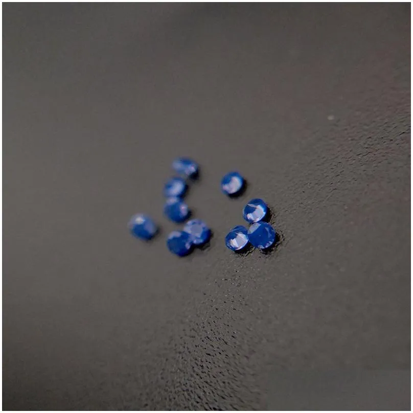 #223/1 good quality high temperature resistance nano gems facet round 0.8-2.2mm very dark vivid opal sapphire blue synthetic stone