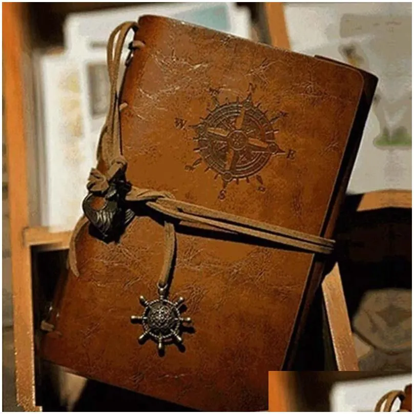 greeting cards retro anchor loose-leaf notebook pu leather replaceable stationery gift travelers diary