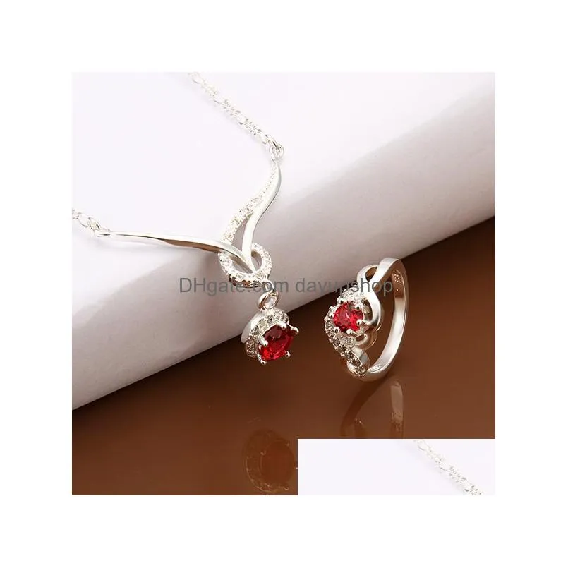 high grade 925 sterling silver animal set - red jewelry sets dfmss599 brand new brand new factory direct sale wedding necklace earring