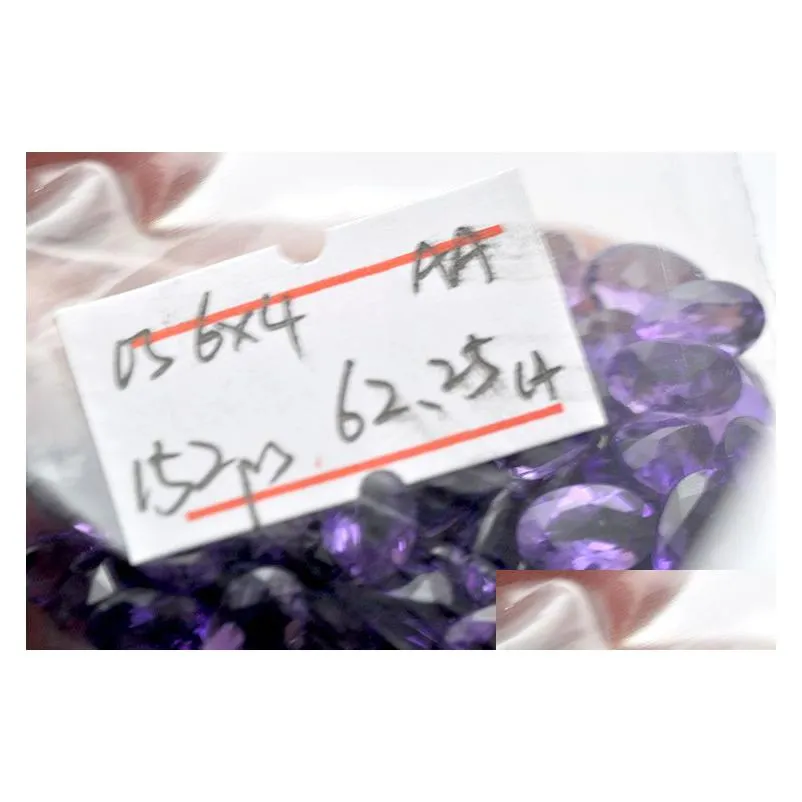 50pcs/lot dark purple 3x4-4x6mm oval brilliant facet cut 100% authentic natural amethyst crystal high quality gem stones for jewelry