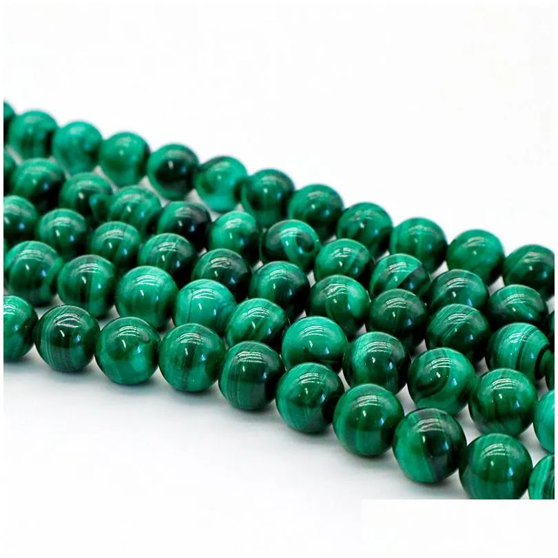 bohemia diy beads jewelry wholesale round loose beads natural stone malachite 4mm 6mm 8mm 10mm round 5 strands/lot for bracelet necklace ready