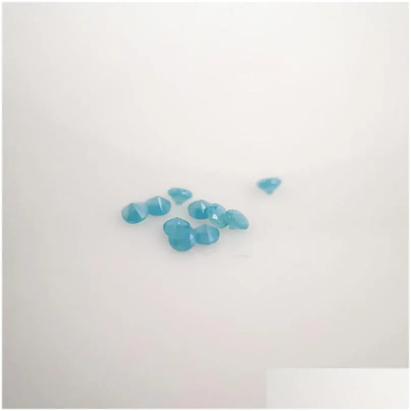 231 good quality high temperature resistance nano gems facet round 0.8-2.2mm very dark opal aquamarine greenish blue synthetic stone