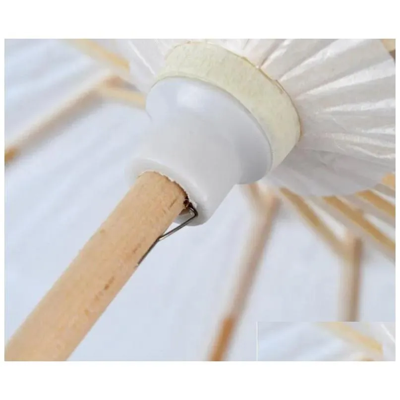 fans parasols wedding bride parasols white paper umbrella wooden handle japanese chinese craft 60cm diameter umbrellas