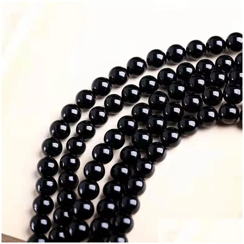 men jewelry diy loose beads for bracelet making round 4mm 6mm 8mm 10mm 12mm 14mm 16mm natural stone obsidian 5 strands/lot for diy necklace ready