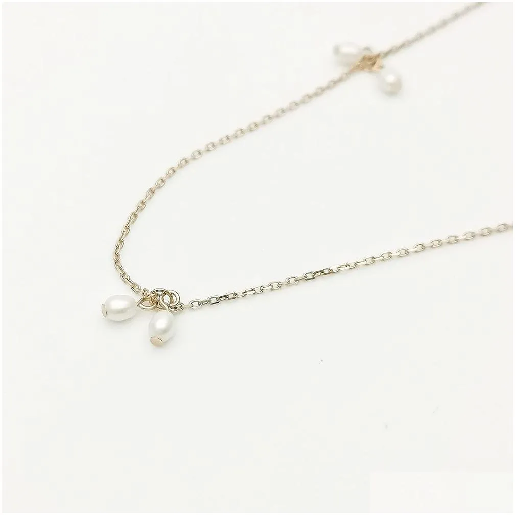 latest 2022 solid 925 sterling silver yellow and rose gold plated pearl necklace jewelry authentic freshwater pearl 2 styles a lot