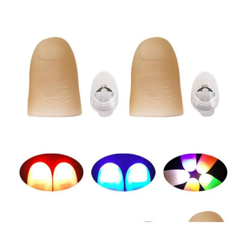 lightup magic thumbs led flash finger tips party supplies lights bright closeup stage magican tricks party props