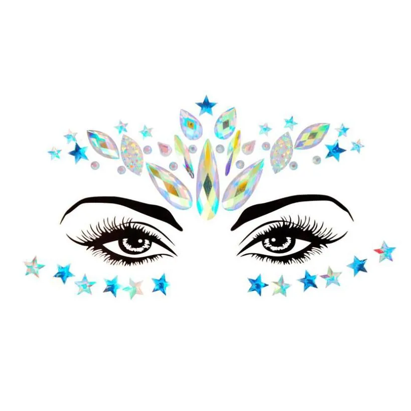 halloween party decoration diamond stickers eyebrows face stickers diy acrylic star makeup