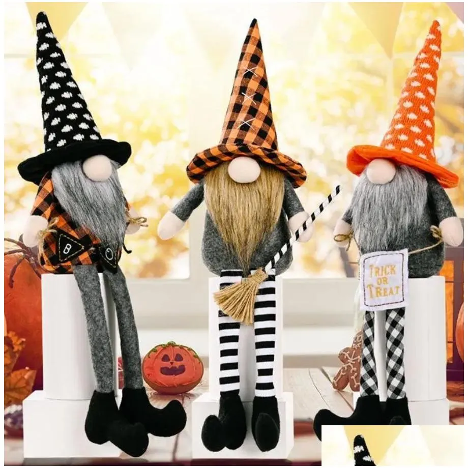 party supplies halloween decorations gnomes doll plush handmade tomte swedish long-legged dwarf table ornaments c181