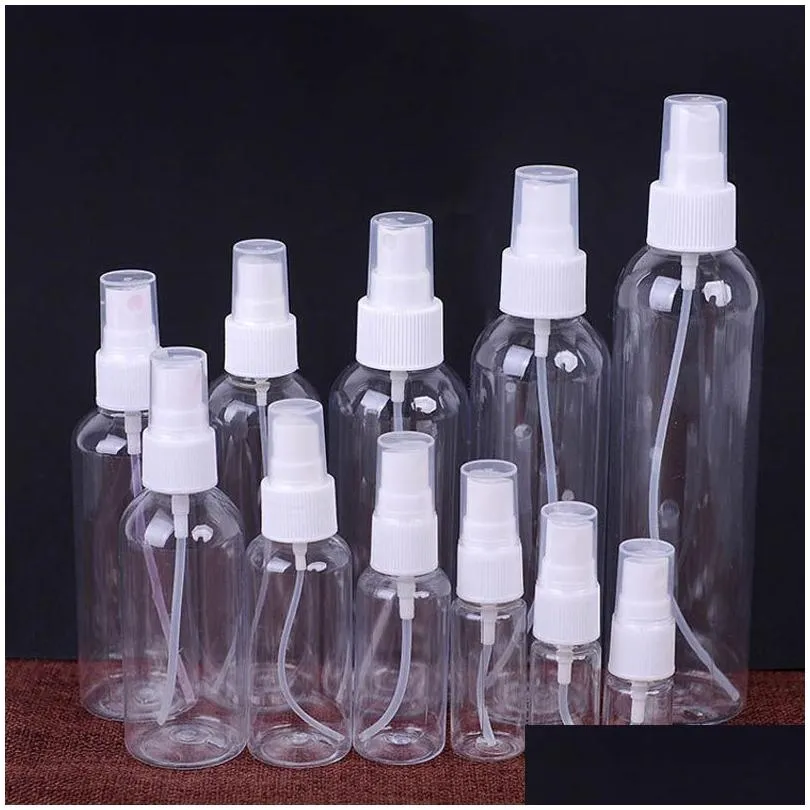 wholesale spraying bottle 10/15/20/30/40/50/60/80ml small watering can and transparent pet spraying bottles fine mist cosmetics perfume