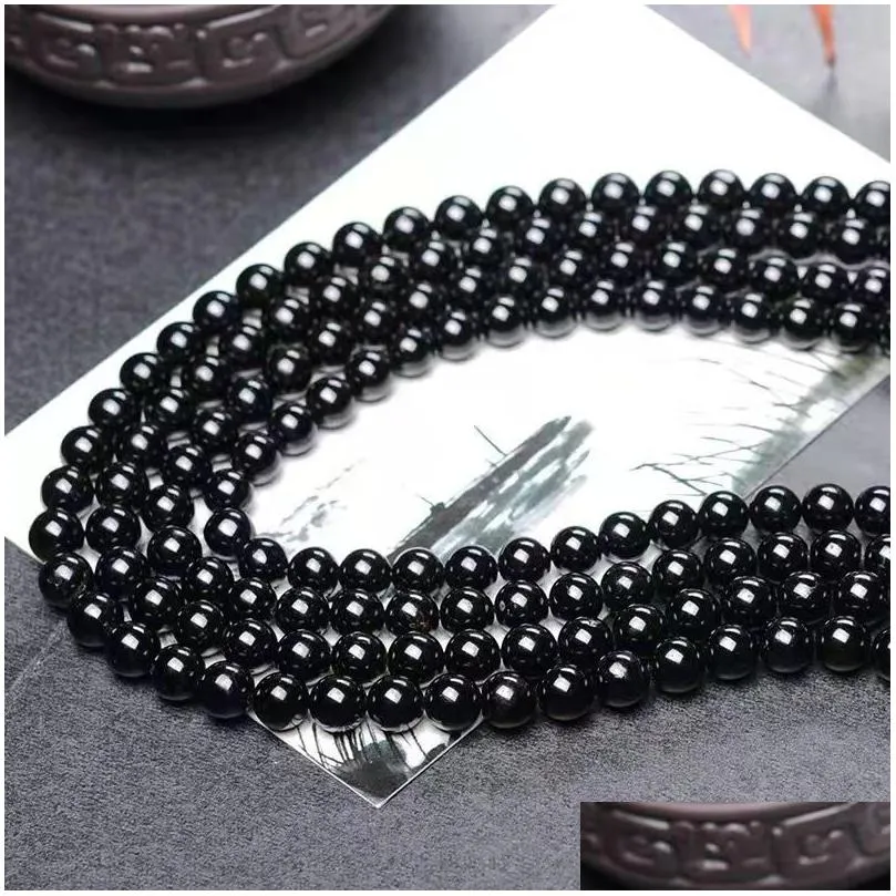 men jewelry diy loose beads for bracelet making round 4mm 6mm 8mm 10mm 12mm 14mm 16mm natural stone obsidian 5 strands/lot for diy necklace ready