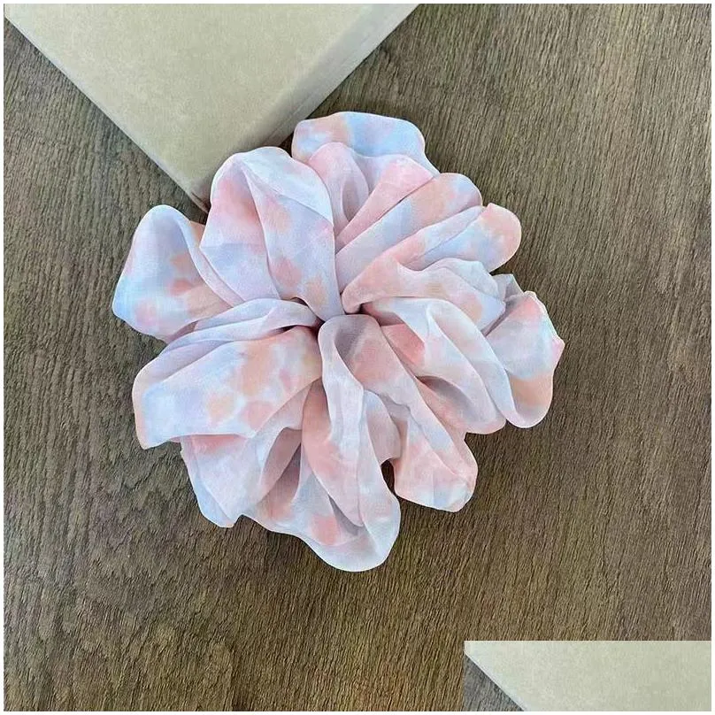 floral soft hair scrunchies warm elastic hairband women girls ponytail holder rubber band hair accessories