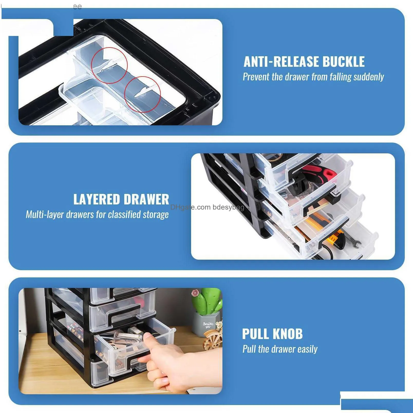 drawer stationary storage holder plastic drawer type organizer vanity organizer desktop manager z230811