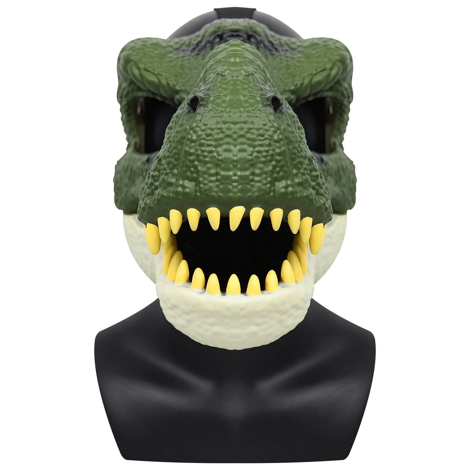 Party Masks 3D Dinosaur Mask Lifelike Raptor Dino Moving Jaw Dinosaur Mask High Quality PVC Headwear Halloween Children Toy Carnival Gift