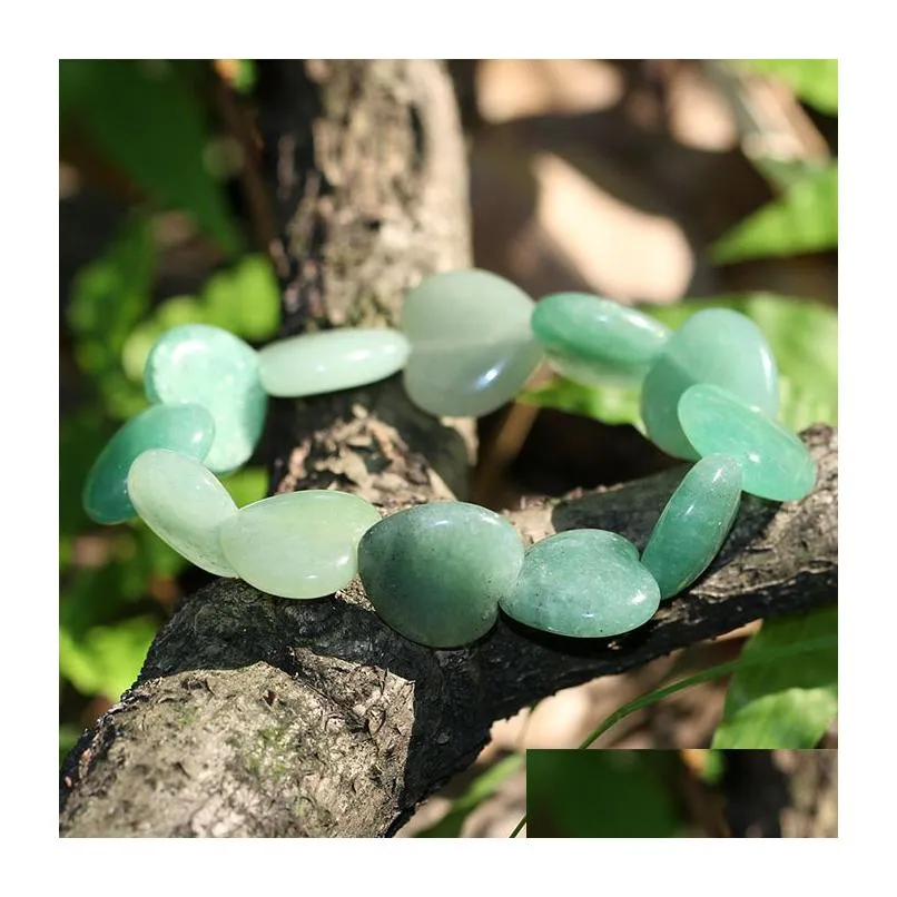 cheap loose beads gemstones natural green aventurine 8*8mm heart shape with through hole stones for jewelry diy 50pcs/lot