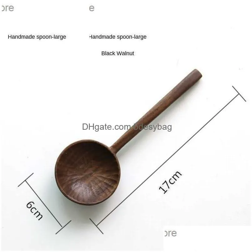 wood dinnerware set cutlery spoon fork buttler knife eco friendly table set black walnut/cherry wood spoon and fork q230828