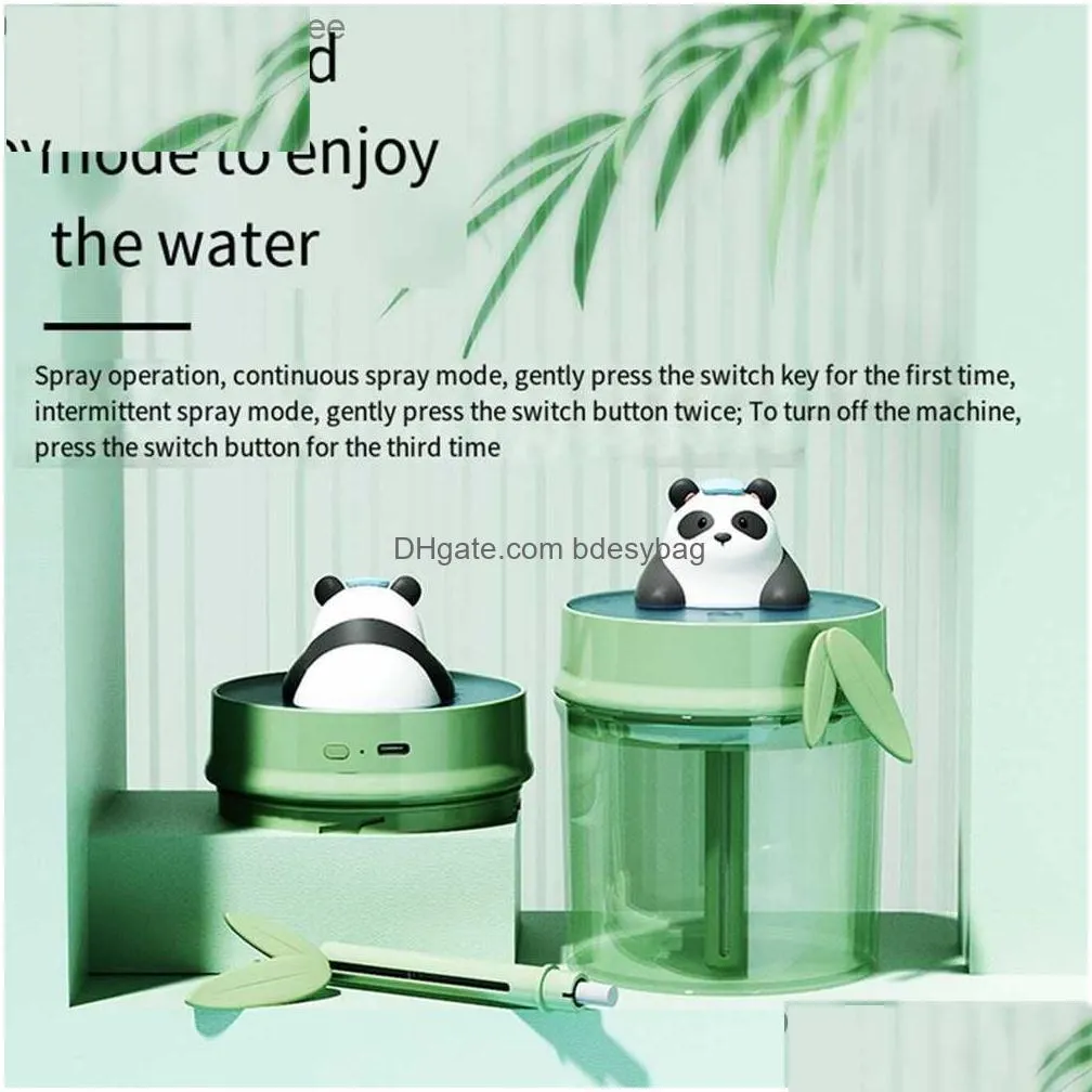 humidifiers new small cute bear humidifier office desktop home mini mute large capacity spray portable creative gift usb air humidifier