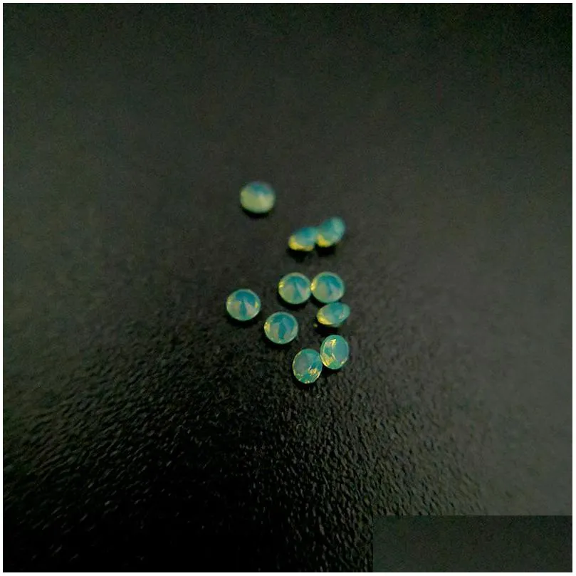 #209/3 good quality high temperature resistance nano gems facet round 0.8-2.2mm light chrysoprase green synthetic gemstone 2000pcs/lot