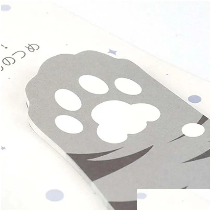 wholesale wholesale- 6 pcs/lot meow kawaii cat claw sticky notes adhesive sticker post memo pad stationery office accessories school