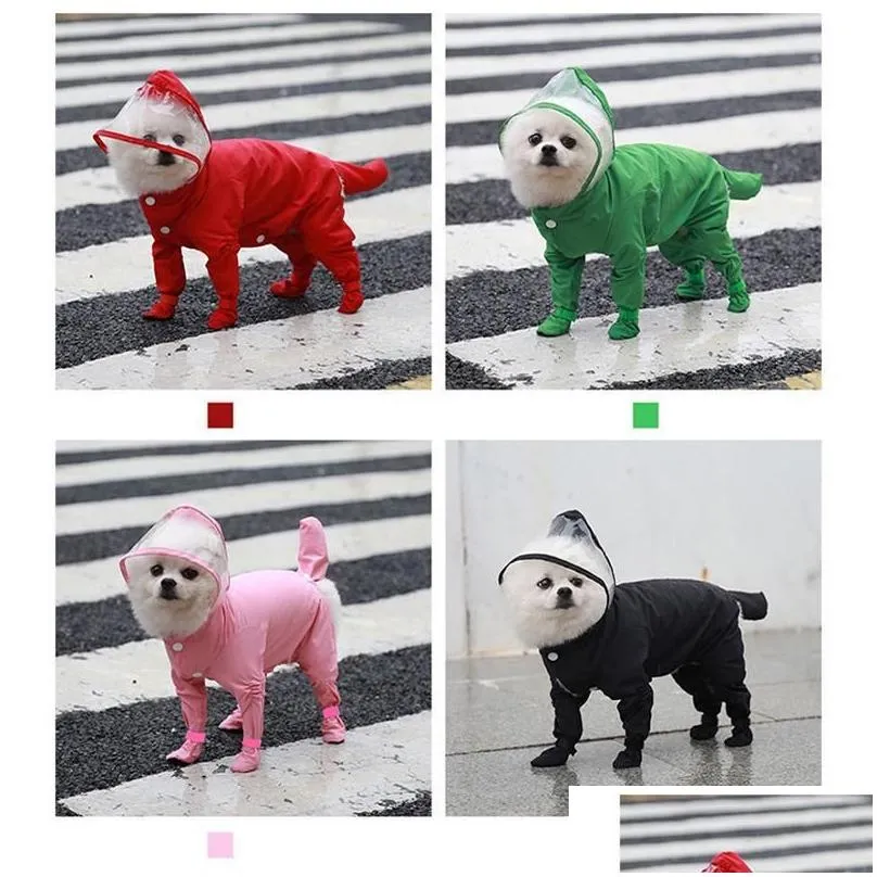 dog apparel raincoat outdoor pet jumpsuit rain coats waterproof clothes jacket boots shoes for small cat chihuahua s-xldog